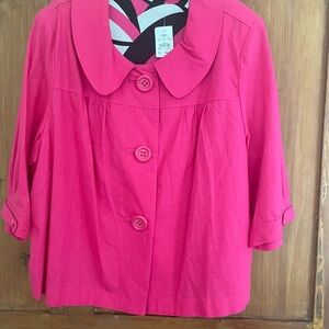 NWT Cato Pink Linen Blend Swing Boho Jacket Size 22W